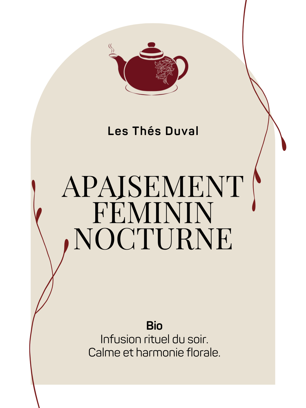 Apaisement Féminin Nocturne – Tisane Bio Calme et Harmonie Florale –