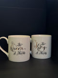 Set of 2 Porcelain Mugs - Alice in Wonderland (King & Queen)