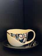 Designer Cup & Saucer — Graphic & Modern Elegance